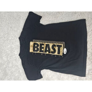 Boys Nike Black & Gold "BEAST" Short Sleeve Tee Standard M